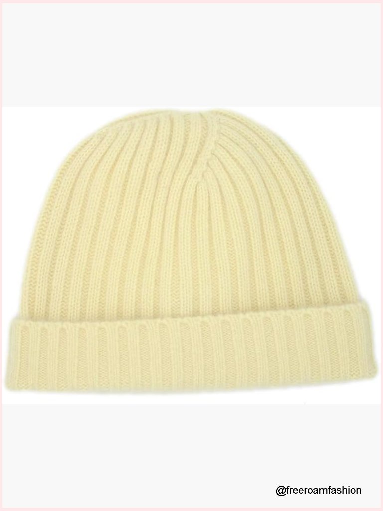 100% Cashmere Beanie Hat For Men, Warm Winter Slouchy Hat, Gift Box
